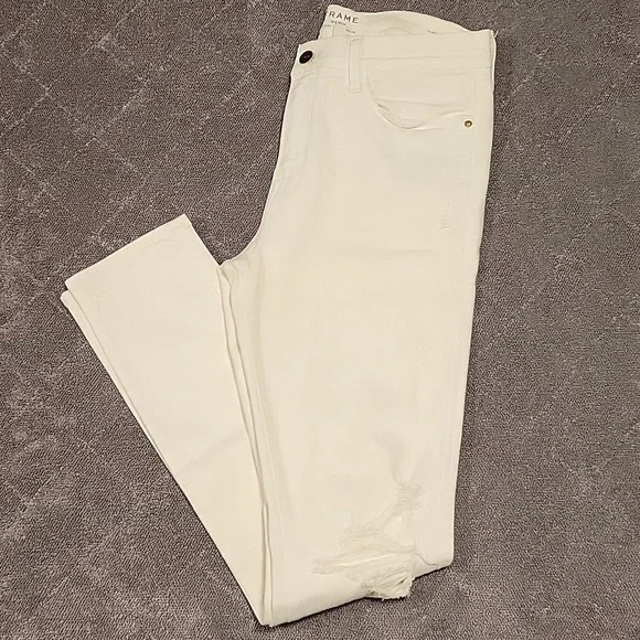 Frame Denim, "Le High Skinny" White Jeans - Picture 1 of 17